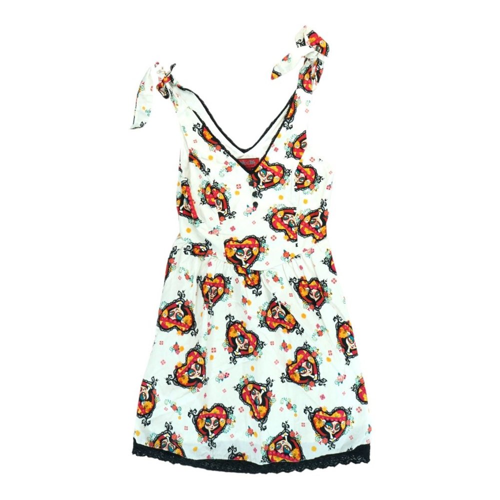 Hot Topic Book of Life Day of the Dead Dress Sz Medium Sleeveless Tie Strap Goth